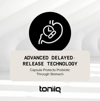 Toniiq 200 Billion CFU Probiotic Supplement 30 Verified Third-Party Tested Strains - Fully Shelf-Stable Probiotics Formula