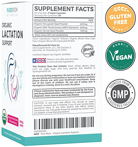 USDA Organic Lactation Supplement - Increase Milk Supply with Herbal Breastfeeding PURE COBuy Supplements Australia