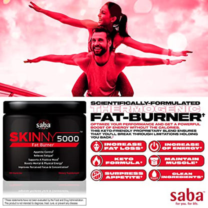Saba Skinny 5000 -Fat Loss -Weight Loss-Appetite Control -Mild Jitter-Free Energy- Focus SabaBuy Supplements Australia