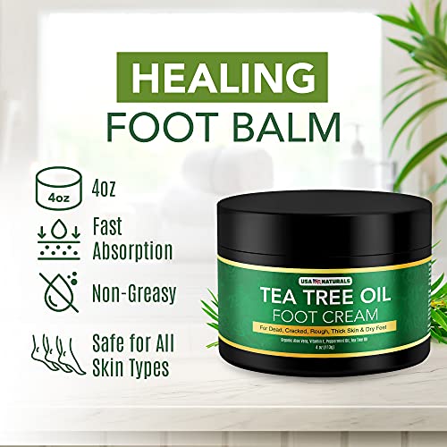 Tea Tree Oil Foot Cream For Dry Cracked Heels Repair - Natural Foot Cream For Dry Cracke USA NaturalsBuy Supplements Australia