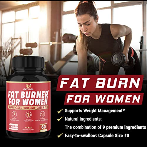 Fat Burner for Women, 9-in-1 Powerful Blend of Apple Cider Vinegar, Green Tea, Garcinia Cambogia BMVINVOLBuy Supplements Australia