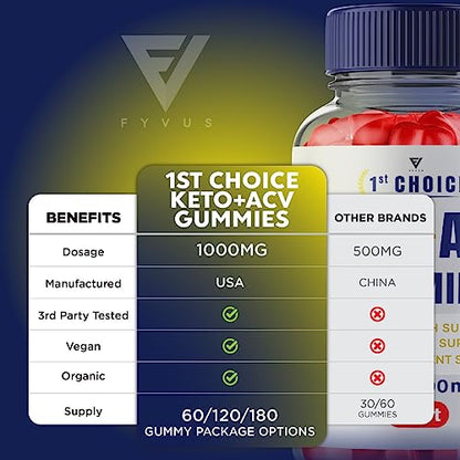 1st Choice Keto ACV Gummies, First Choice Gummies Advanced Weight Loss ACV FyvusBuy Supplements Australia