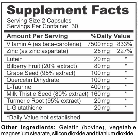 Vision Complete Natural Eye Support Formula Maximum Strength Vision Support Blend of Lutein in One Daily Vision Supplement. Instant BrandsBuy Supplements Australia