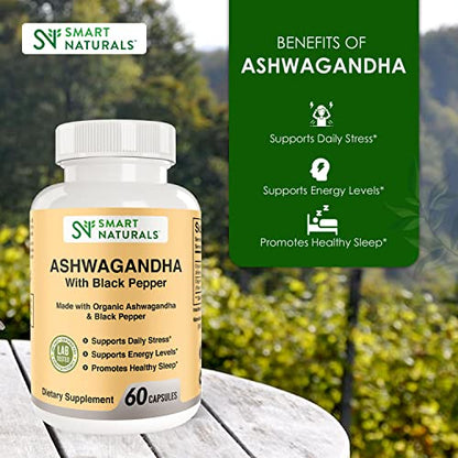 Smart Naturals Organic Ashwagandha with Black Pepper Herbal Supplements, Relieves Smart NaturalsBuy Supplements Australia