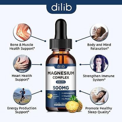 Triple Magnesium Complex Supplement-Magnesium Glycinate, Citrate, Malate Liquid Drops dilibBuy Supplements Australia