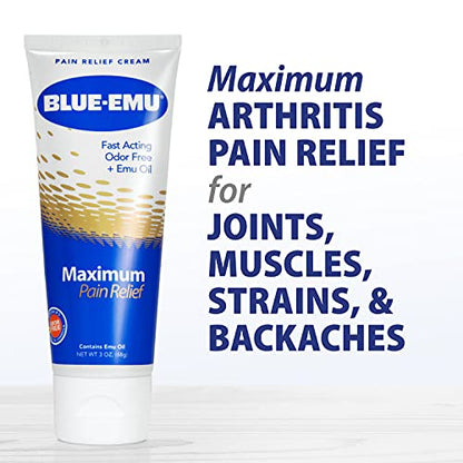 BLUE-EMU Maximum Pain Relief Cream for Arthritis, Muscle, & Joint Aches, 3 Oz, 1 Pack BLUE-EMUBuy Supplements Australia