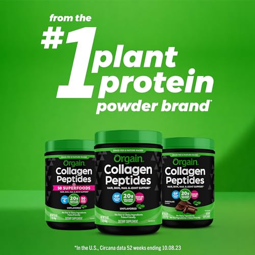 Orgain Hydrolyzed Collagen Powder, 20g Grass Fed Collagen Peptides, Chocolate OrgainBuy Supplements Australia