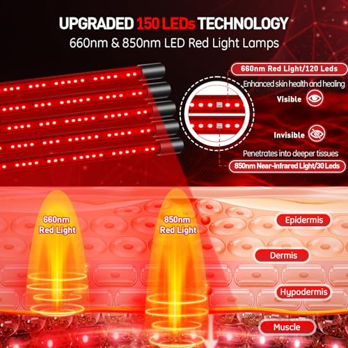 Red Light Therapy Lamp, 150 LEDs Infrared Light Therapy with Adjustable Stand - 660nm Redlight RikimxinBuy Supplements Australia