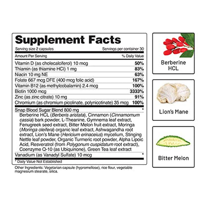 Snap Supplements Blood Sugar Blend - Support Healthy Blood Sugar, 60 Capsules Snap SupplementsBuy Supplements Australia