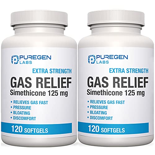 P Puregen Labs Extra Strength Gas Relief Softgels with Simethicone 125 mg P Puregen LabsBuy Supplements Australia
