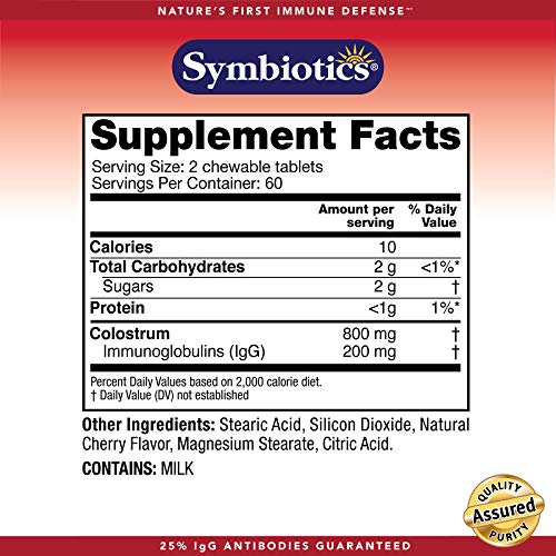 Symbiotics Colostrum 120ct Chewables Plus - Immunity Support for Adult & Kids SymbioticsBuy Supplements Australia