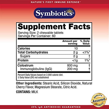 Symbiotics Colostrum 120ct Chewables Plus - Immunity Support for Adult & Kids SymbioticsBuy Supplements Australia