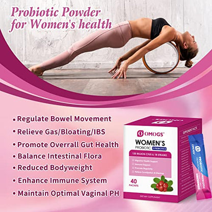 OMOGS Women's Probiotic,120-Billion-CFUs, 18 Strains, with 3 Prebiotics and Cranberry OMOGSBuy Supplements Australia