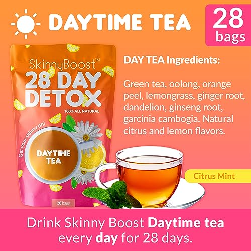 SkinnyBoost - Detox Tea Power Kit-1 - Daytime Tea (28 Bags) 1 Evening Detox Tea (14 Bags) SkinnyBoostBuy Supplements Australia