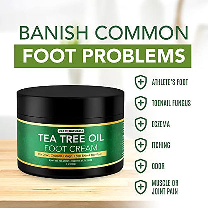 Tea Tree Oil Foot Cream For Dry Cracked Heels Repair - Natural Foot Cream For Dry Cracke USA NaturalsBuy Supplements Australia