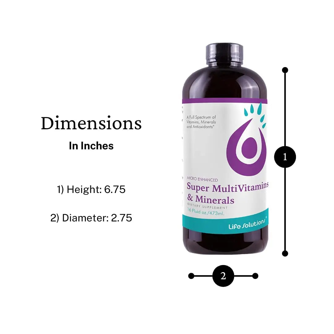 Liquid Super Multivitamin and Minerals - Premium Liquid Vitamins for Enhanced Absorption - Daily Liquid Multivitamin Supplement Life SolutionsBuy Supplements Australia