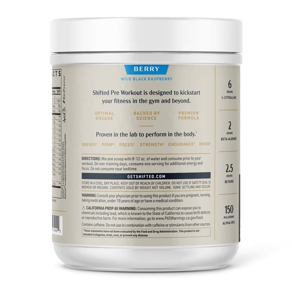 SHIFTED Premium Pre Workout Powder, Energy & Focus Supplement with Creatine Monohydrate SHIFTEDBuy Supplements Australia
