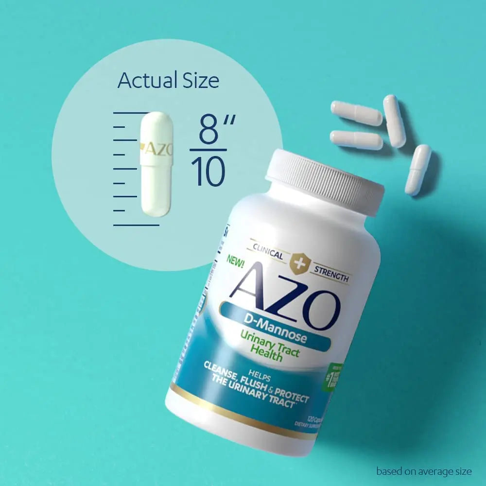 AZO D Mannose Urinary Tract Health, Cleanse, Flush & Protect The Urinary Tract, No.1 Pharmacist Recommended Brand, Clinical Strength, Non-GMO, 120 Count (Pack of 2) AZOBuy Supplements Australia