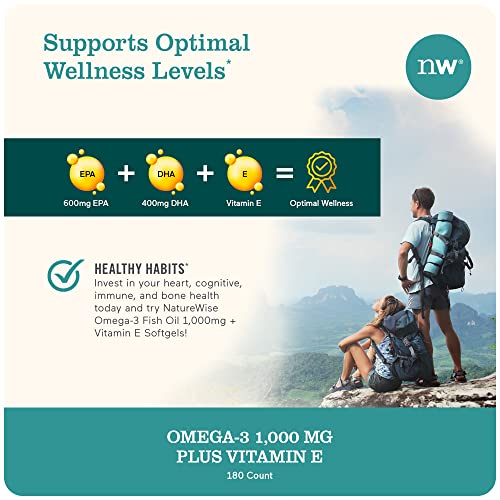 NatureWise High-Potency 1000mg Omega 3 with 600mg EPA, 400mg DHA, & Vitamin E NatureWiseBuy Supplements Australia