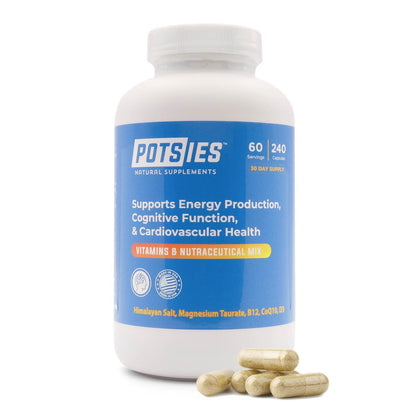 Potsies POTS Supplement Vitamin & Nutraceutical Mix Capsules for Pots Syndrome | POTS Management Essentials | 240 Capsules - 30 Day Supply PotsiesBuy Supplements Australia