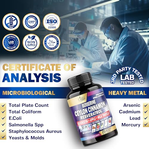 Ceylon Cinnamon 15000mg Berberine 3000mg Quercetin 2000mg Supplement - Support Organic CadaneBuy Supplements Australia