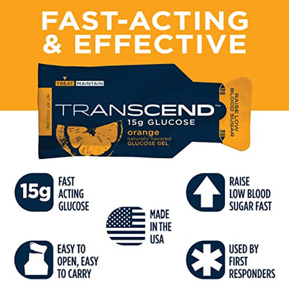 Transcend Glucose Gel Packs - Orange, 30 Pack (1.1oz each) - FSA/HSA TranscendBuy Supplements Australia