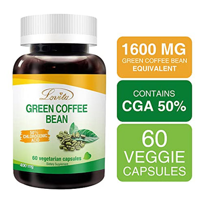 Lovita High-Potency Green Coffee Extract: 1600mg Equivalent, 50% Chlorogenic Acid LovitaBuy Supplements Australia