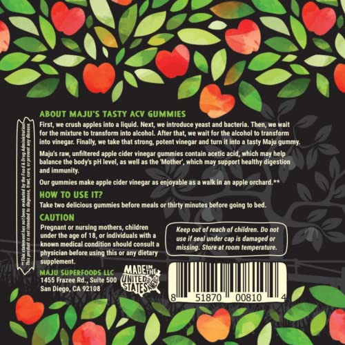 Apple Cider Vinegar Gummies with Mother - Weight Management & Detox - 2X Stronger Maju SuperfoodsBuy Supplements Australia