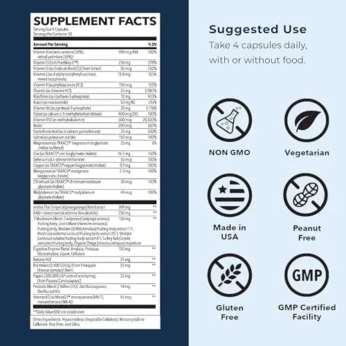 LifeSeasons Men's Multivitamin – High Potency with 21 Vitamins & Minerals, PureWay-C®, NAD+, Active B-Vitamins, TRAACS® Chelates LifeSeasons