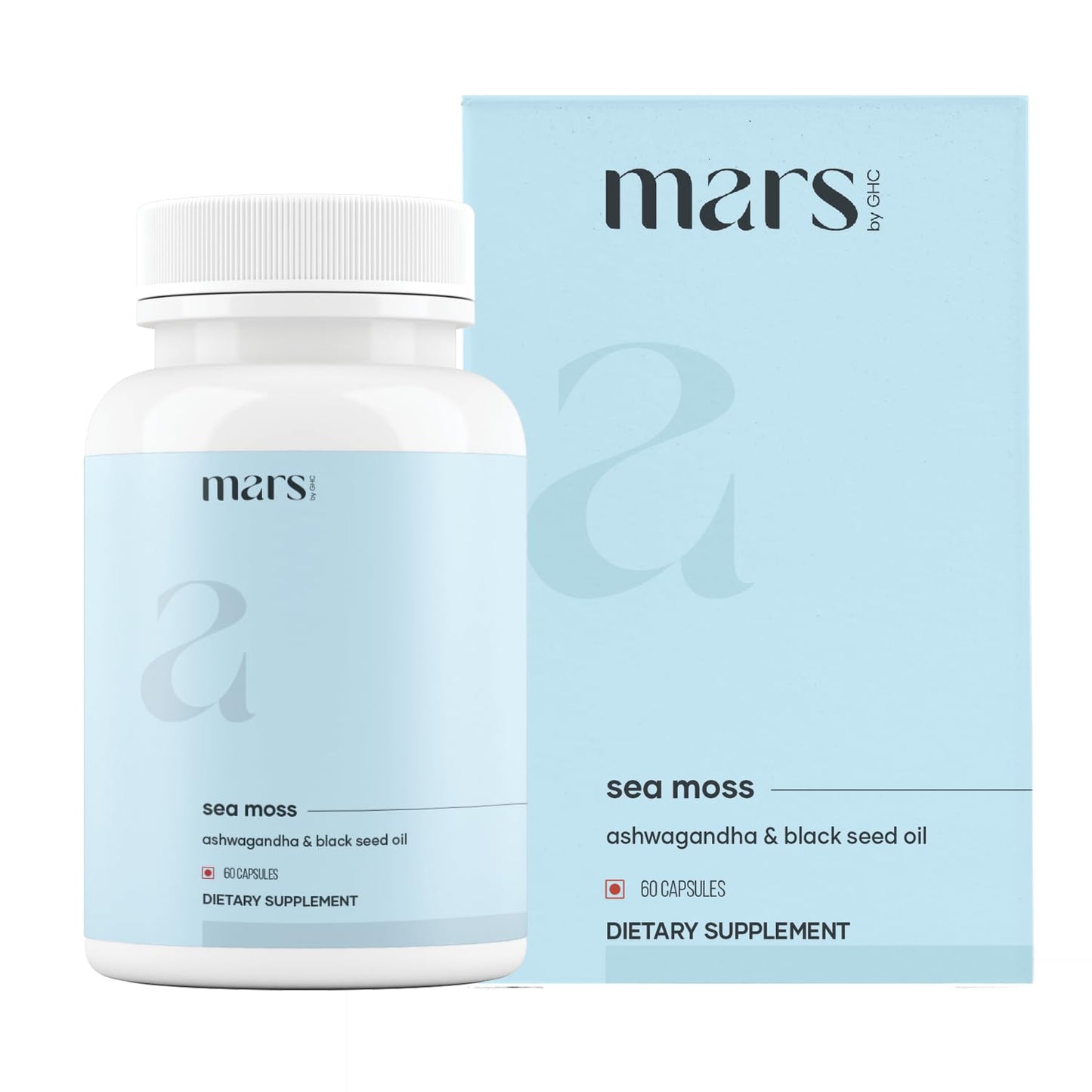 mars by GHC Mars Surge Natural Sea Moss Caps (60N) | Packed with 84 Minerals | Powered with Black Seed Oil | | Overall Well Being - Pack of 1 mars by GHCBuy Supplements Australia