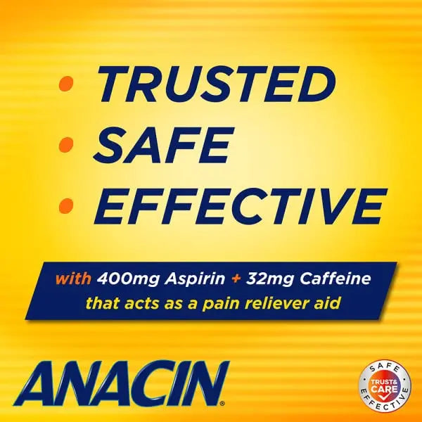 Anacin Fast Pain Relief Pain Reducer Aspirin Tablets, 200 Tabs (Value Pack of 2) ANACINBuy Supplements Australia