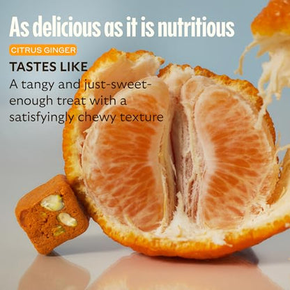 GEM Daily Bite for Women & Men, with 20+ Vitamins, Minerals, & Superfoods Like Zinc, Vitamin D, B-Complex, K, Turmeric, Fiber & Prebiotics, Beta Glucan GLP-1 Support & Immunity (Citrus Ginger,7 count) GEMBuy Supplements Australia