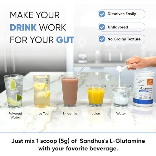 Sandhu's L-Glutamine - 100 Servings -Made in USA -500 Gram- Non-GMO- Amino Sandhu'sBuy Supplements Australia