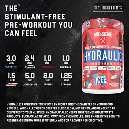 Axe & Sledge Supplements Hydraulic Stimulant-Free Pre-Workout Powder, ICEE Blue Axe & SledgeBuy Supplements Australia