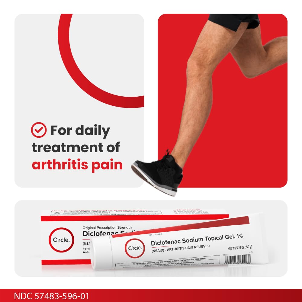 Diclofenac Sodium Gel 1% 150g Effective Arthritis Pain Reliever - Prescription Strength Anti-Inflammatory Gel - Extra Strength Arthritis Cream for Daily Use - Get Over-The-Counter Relief(1Pack) C'rcleBuy Supplements Australia