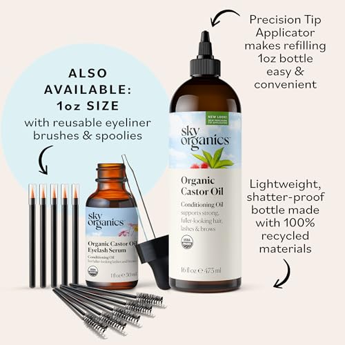 Sky Organics Organic Castor Oil (16 oz) USDA Certified Organic, 100% Pure, Cold Pressed Sky OrganicsBuy Supplements Australia