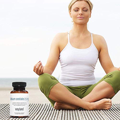 Lithium Orotate 2.5mg (1 Bottle), 60 Vegetarian Capsules, Lithium Supple