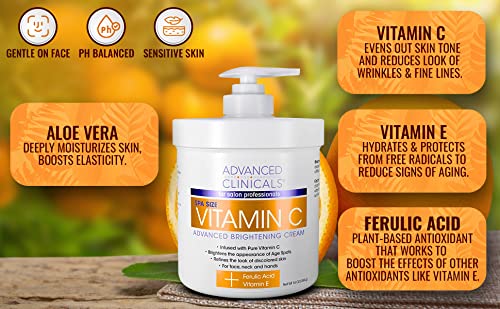 Advanced Clinicals Vitamin C Cream. Advanced Brightening Cream. Anti-aging cream Advanced ClinicalsBuy Supplements Australia