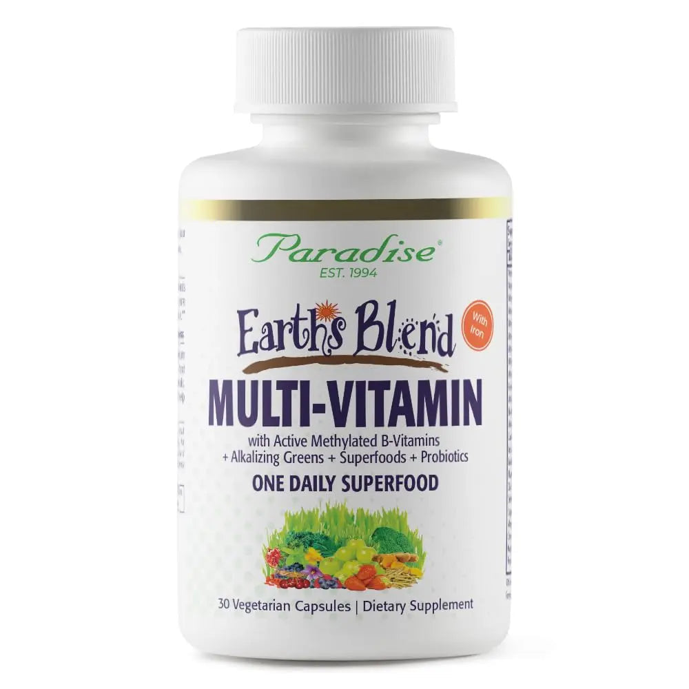 Paradise Herbs Earth's Blend Women's Once Daily Multivitamin with Iron, 48 Organic Superfoods, Probiotics, Antioxidants Paradise HerbsBuy Supplements Australia