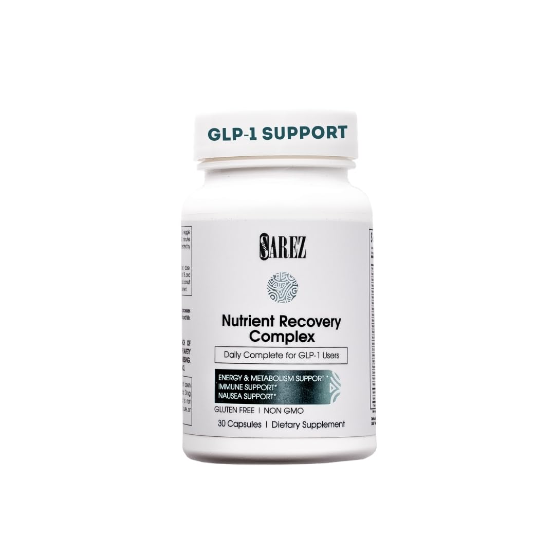 Sarez GLP-1 Support Capsules — Methylated Vitamins & Chelated Minerals — Energy, Metabolism, Hair & Daily Nutrient Support — with Ginger for Nausea — Gentle on Stomach — 30 Day Supply SarezBuy Supplements Australia