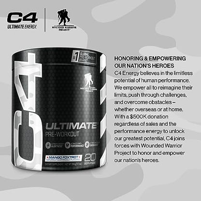 Cellucor C4 Ultimate x WWP Pre Workout Powder Mango Foxtrot - Sugar Free Preworkou CellucorBuy Supplements Australia