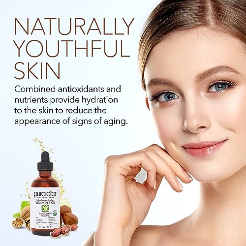 PURA D'OR 4 Oz ORGANIC Vitamin E Oil Blend 70,000 IU - 100% Natural Hexane Free, Sweet Almond PURA D'ORBuy Supplements Australia