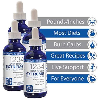 Creative Bioscience 1234 Diet Drops Extreme, 2 Fl Oz (4 Pack) Creative BioscienceBuy Supplements Australia
