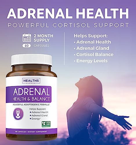 Adrenal Support & Cortisol Manager (Non-GMO) Powerful Adrenal Health with L-Tyrosine Healths HarmonyBuy Supplements Australia