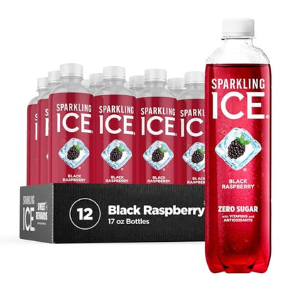 Sparkling Ice, Black Raspberry Sparkling Water, Zero Sugar Flavored Water, with Vitamins 