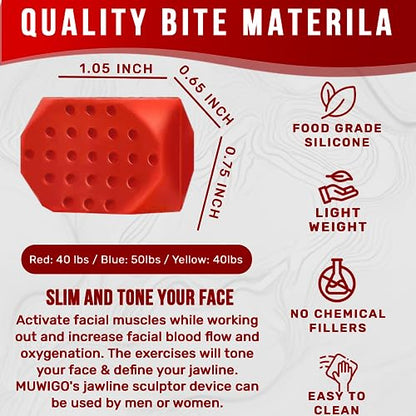 Jawline Exerciser for man&women, Jaw Exerciser, 3 Resistance Levels(6 pcs) Silicone Jawline MUWIGOBuy Supplements Australia