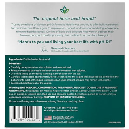 pH-D Feminine Health - Instant Odor Rinse with Boric Acid for Vaginal Odor - Vegan, Paraben-Free pH-D Feminine Health SupportBuy Supplements Australia