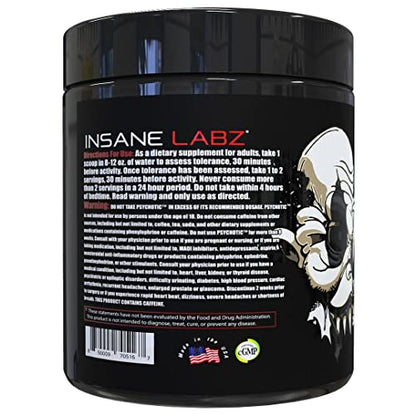 Insane Labz Psychotic Black Edition Mid Stimulant Pre Workout Powder, Energy Focus Insane LabzBuy Supplements Australia