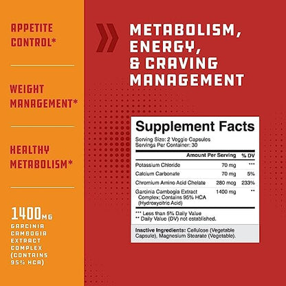 95% HCA Pure Garcinia Cambogia Extract - Blocks Carb Absorption - Suppresses Appetite Natures CraftBuy Supplements Australia
