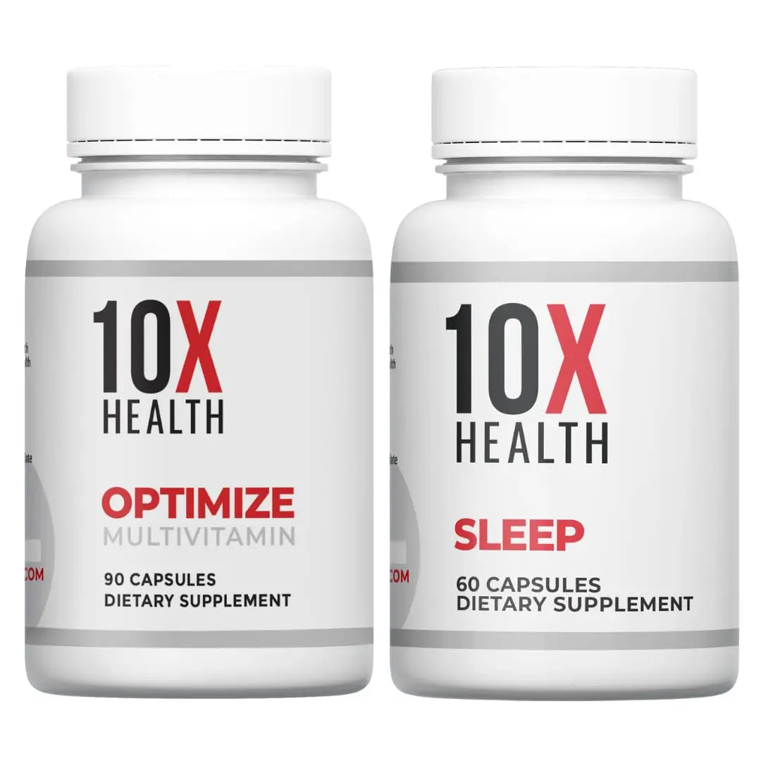 10X Health Optimize (Daily) & Sleep (PM) Bundle - Methylated Multivitamin Capsules + Magnesium, L Theanine & Melatonin 10X Health SystemBuy Supplements Australia